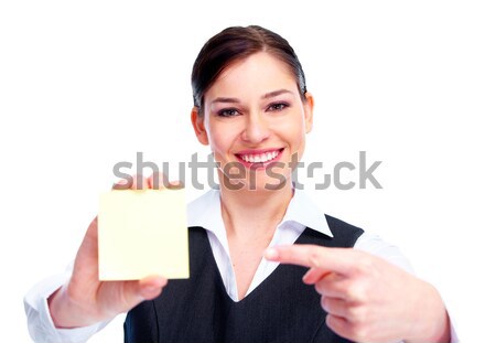 Mujer tarjeta de visita aislado blanco negocios nina Foto stock © Kurhan