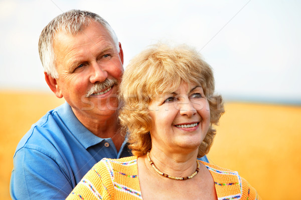 Stock foto: ältere · Paar · lächelnd · glücklich · Liebe · Freien