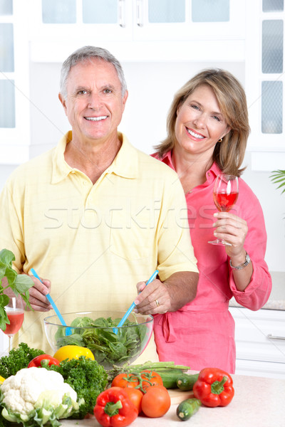 Keuken gelukkig paar koken vrouw Stockfoto © Kurhan