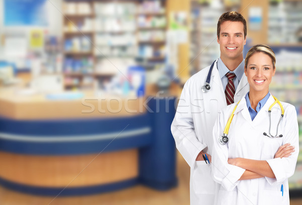 Stockfoto: Apotheker · drogist · mooie · glimlachend · vrouw · business