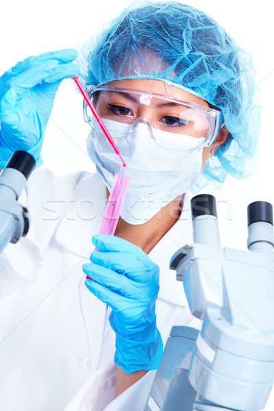 Scientifique femme travail laboratoire asian médicaux Photo stock © Kurhan