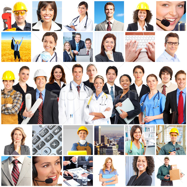 Zdjęcia stock: Pracowników · ludzi · uśmiechnięty · biały · kobiet