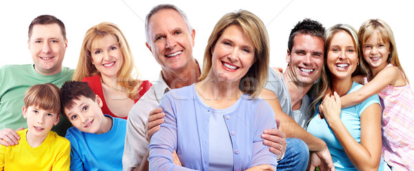 Feliz sorridente retrato de família isolado branco família Foto stock © Kurhan