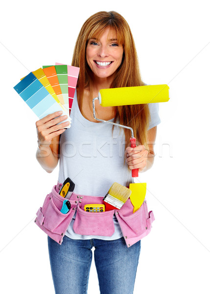 Woman with a painting roller. Stock photo © Kurhan