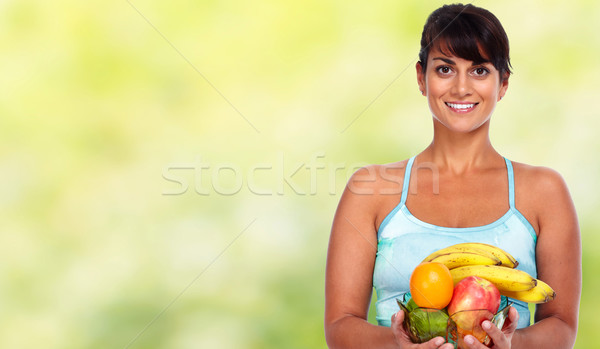 Young asian woman with fruits. Stock photo © Kurhan