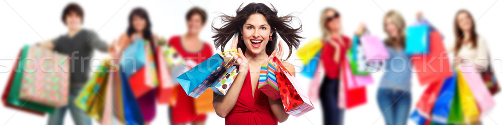 Group of happy shopping customers. Stock photo © Kurhan