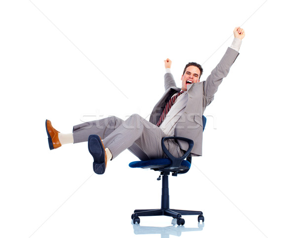 Ontspannen knap zakenman geïsoleerd witte business Stockfoto © Kurhan
