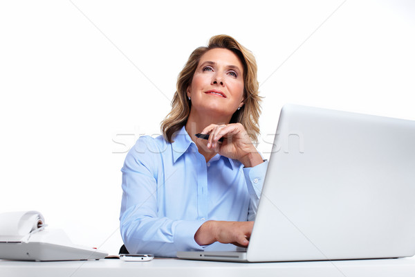 Business woman with a laptop computer. Stock photo © Kurhan