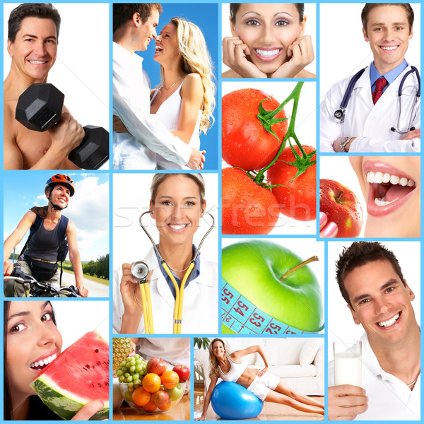 Sănătate oameni dietă sănătos nutritie alimente Imagine de stoc © Kurhan