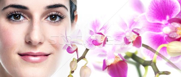 Young beautiful woman face. Stock photo © Kurhan