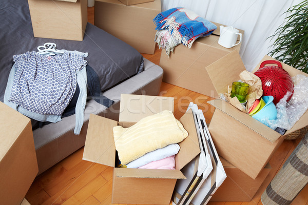 Moving boxes in new house. Stock photo © Kurhan