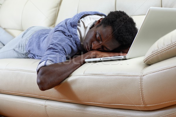 Sleeping Afro American man. Stock photo © Kurhan