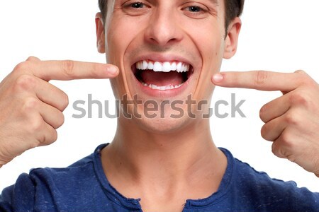 Sağlıklı dişler genç kafkas adam Stok fotoğraf © Kurhan