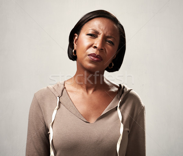 Afrikai nő afroamerikai érett nő arc háttér Stock fotó © Kurhan