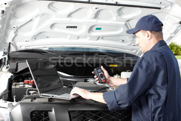 Stock foto: Auto · Mechaniker · arbeiten · auto · Reparatur · Service