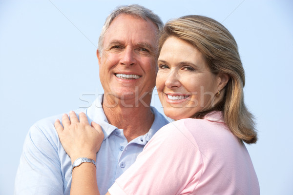 Cuplu fericit vârstnici parc familie Imagine de stoc © Kurhan