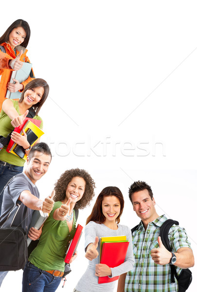 Studenten groep glimlachend geïsoleerd witte school Stockfoto © Kurhan