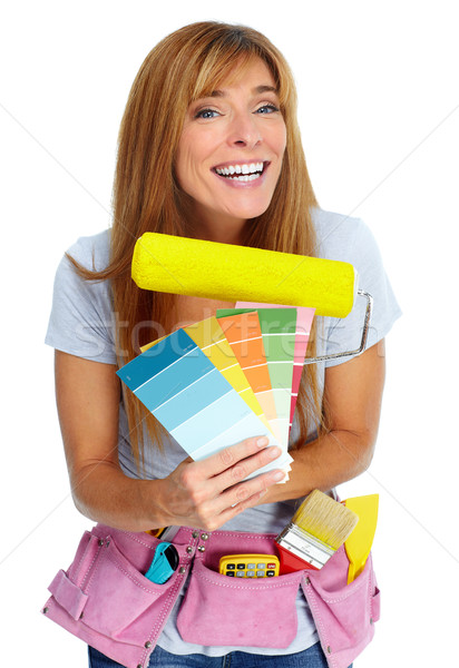 Woman with a painting roller. Stock photo © Kurhan