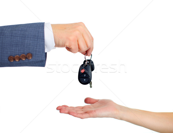 Autoschlüssel Hand isoliert weiß Auto Mann Stock foto © Kurhan