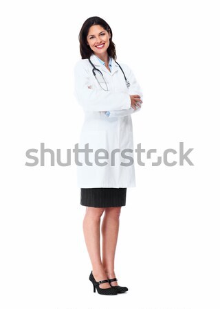 商業照片: 微笑 · 醫生 · 醫生 · 女子 · 聽筒 · 孤立