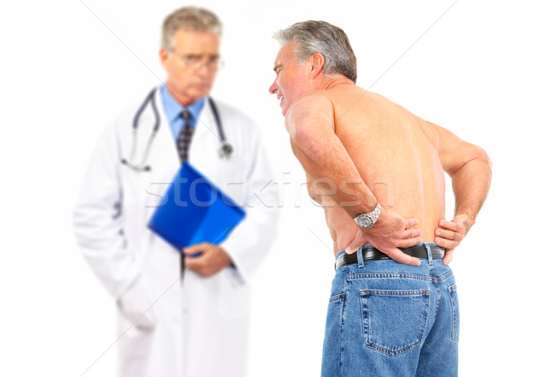 Médico hombre dolor de espalda aislado blanco negocios Foto stock © Kurhan