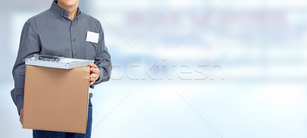 Entrega cartero cuadro azul manos hombre Foto stock © Kurhan
