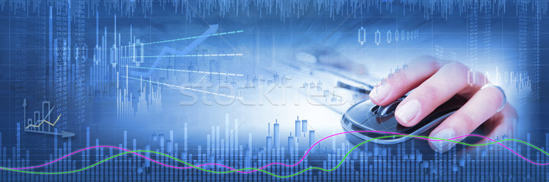 Negocios bolsa financieros resumen azul Foto stock © Kurhan