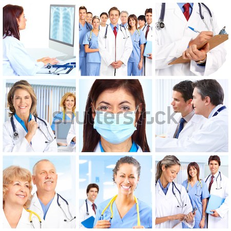 Stock photo: Medical doctors group Collage.