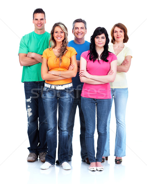 Groupe gens heureux isolé blanche homme heureux Photo stock © Kurhan