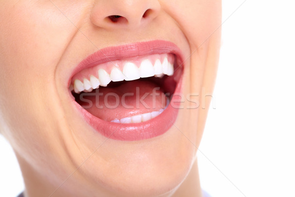 Stockfoto: Mooie · vrouw · glimlach · mooie · jonge · vrouw · tandheelkundige · gezondheid