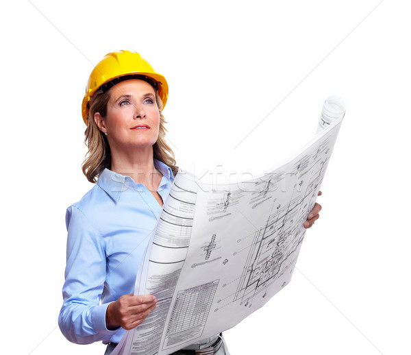 Architect woman with a plan. Stock photo © Kurhan