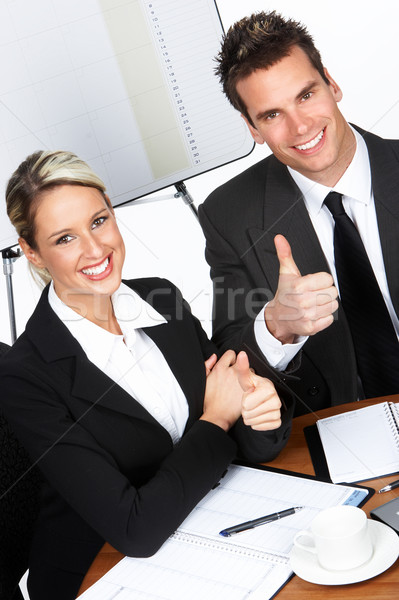 üzletemberek dolgozik laptop fehér nő iroda Stock fotó © Kurhan