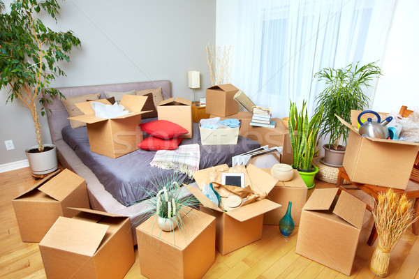 Moving boxes in new house. Stock photo © Kurhan