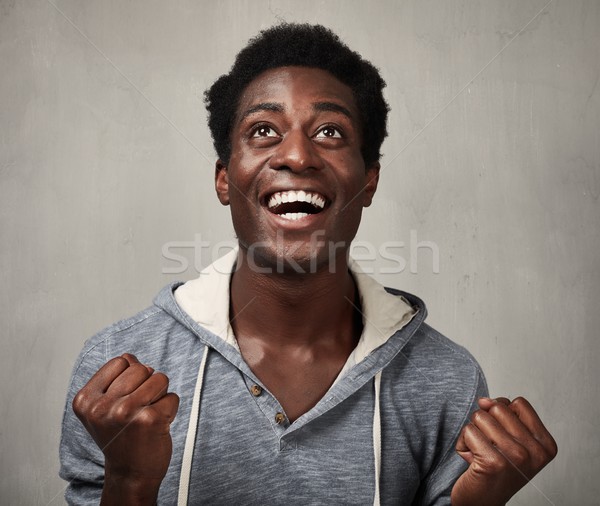 Feliz homem negro sorridente africano americano homem cara Foto stock © Kurhan