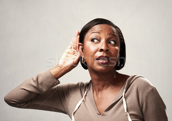 listening african woman. Stock photo © Kurhan