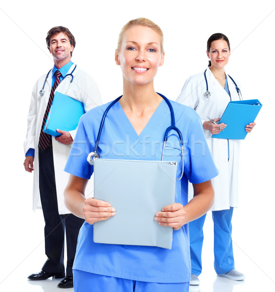 [[stock_photo]]: Médicaux · médecins · groupe · isolé · blanche · affaires