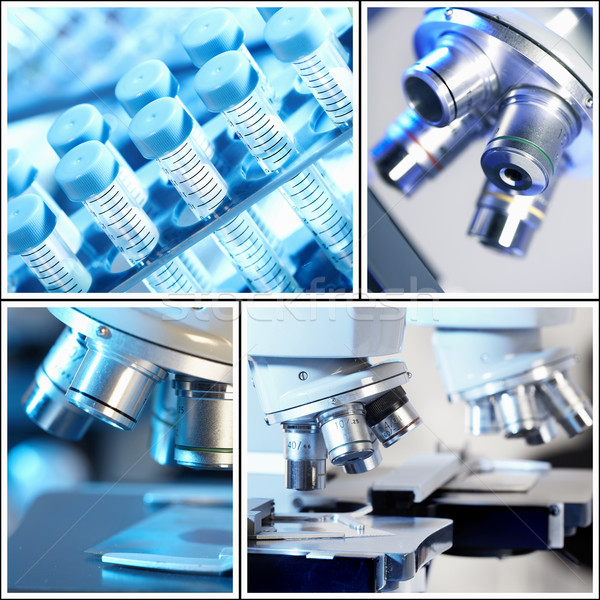 Wetenschappelijk collage medische onderzoek werk onderwijs Stockfoto © Kurhan