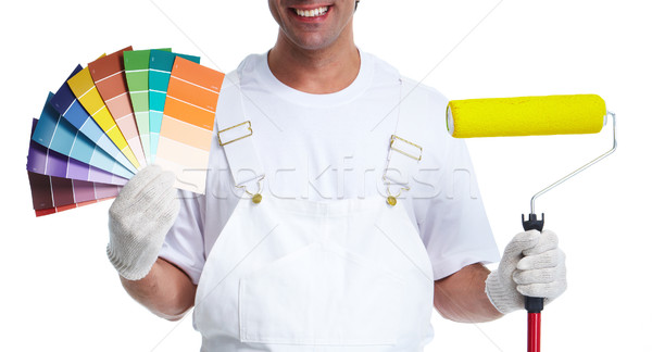 Painter with painting roller Stock photo © Kurhan