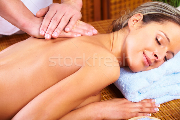 Foto d'archivio: Spa · massaggio · bella · relax · ragazza
