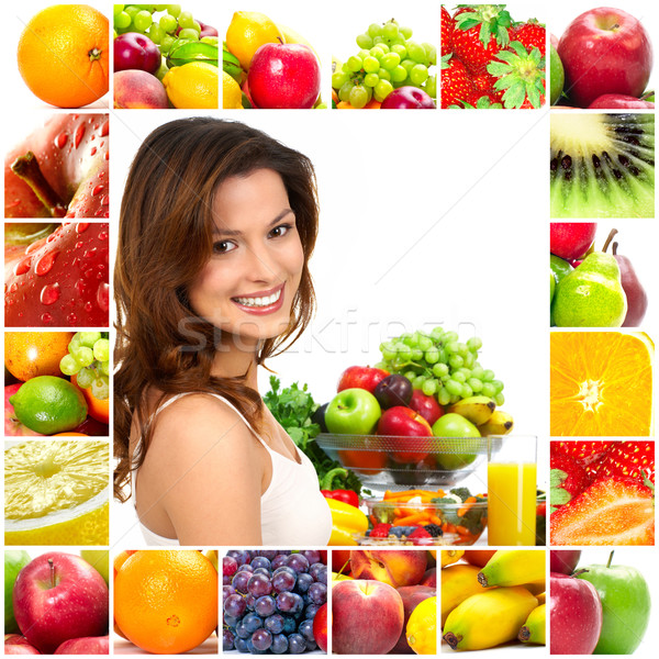 Stock photo: Woman and fruits