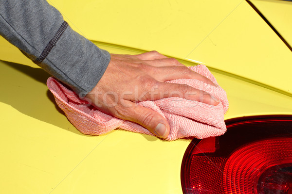 Auto wax doek hand wassen ontharing Stockfoto © Kurhan
