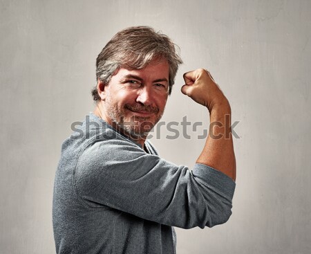 Foto stock: Senior · homem · enxaqueca · saúde · problema