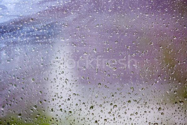 Stockfoto: Regendruppels · glas · venster · regen · natuur · achtergrond