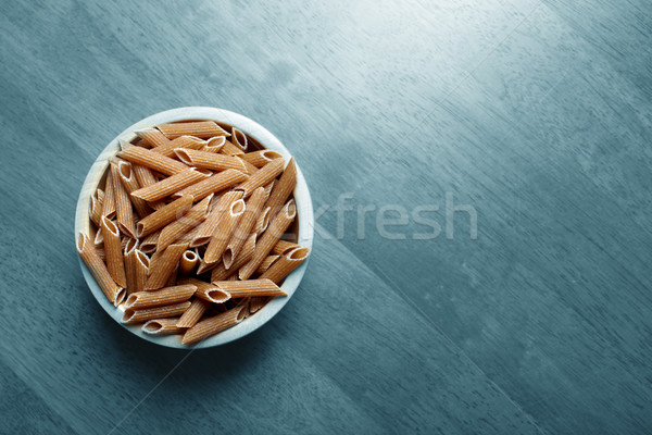 Vollkornbrot Essen Hintergrund Tabelle blau Stock foto © Kurhan
