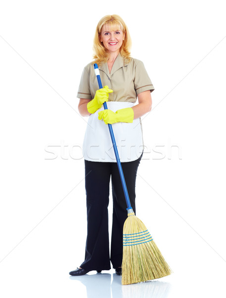 Young smiling cleaner woman. Stock photo © Kurhan