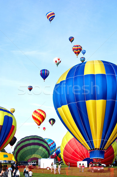 Ballon mehrfarbig unter sauber blauer Himmel Himmel Stock foto © Kurhan