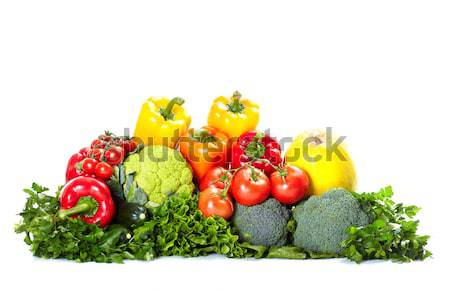ストックフォト: 新鮮な野菜 · 孤立した · 白 · テクスチャ · 緑 · 赤
