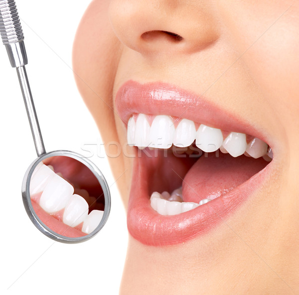Zdjęcia stock: Zdrowych · zęby · kobieta · dentysta · usta · lustra
