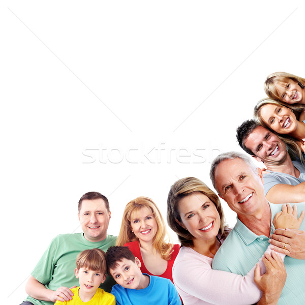 Glücklich lächelnd Familienbild isoliert weiß Familie Stock foto © Kurhan