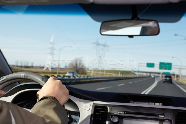 Foto d'archivio: Mano · uomo · guida · autostrada · driver · assicurazione